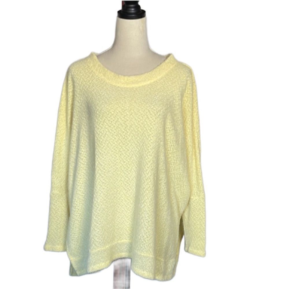 Cherish Cozy Butter Yellow Oversized Relaxed Fit Women's Sweater (Size: Small)